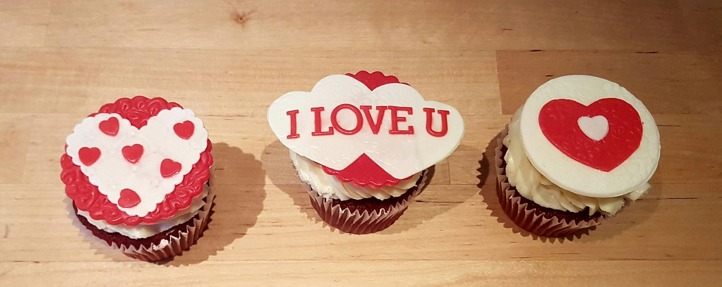 Valentine's themed cupcakes - box of 12