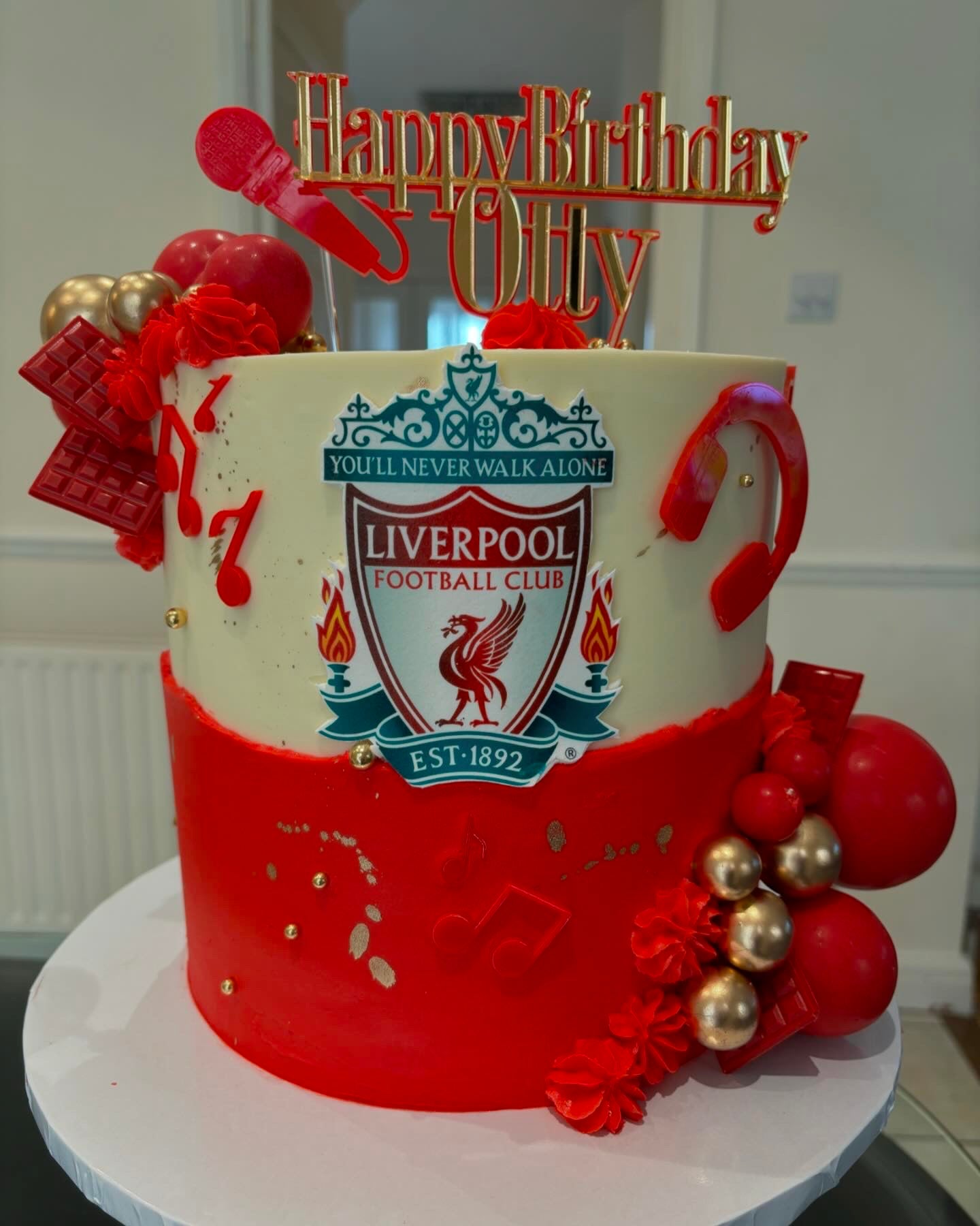 Football themed buttercream cake