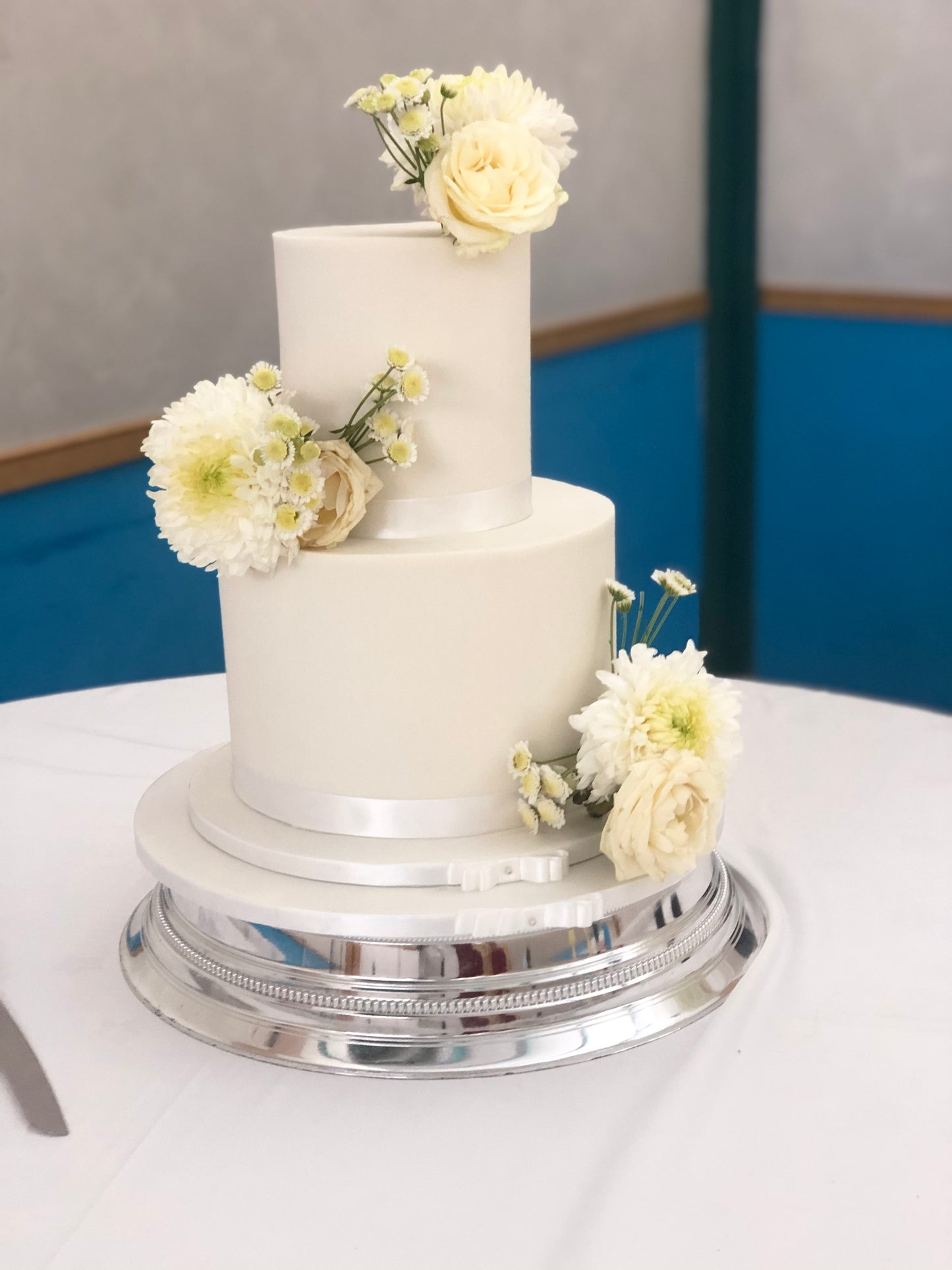 Two-tier fondant wedding cake