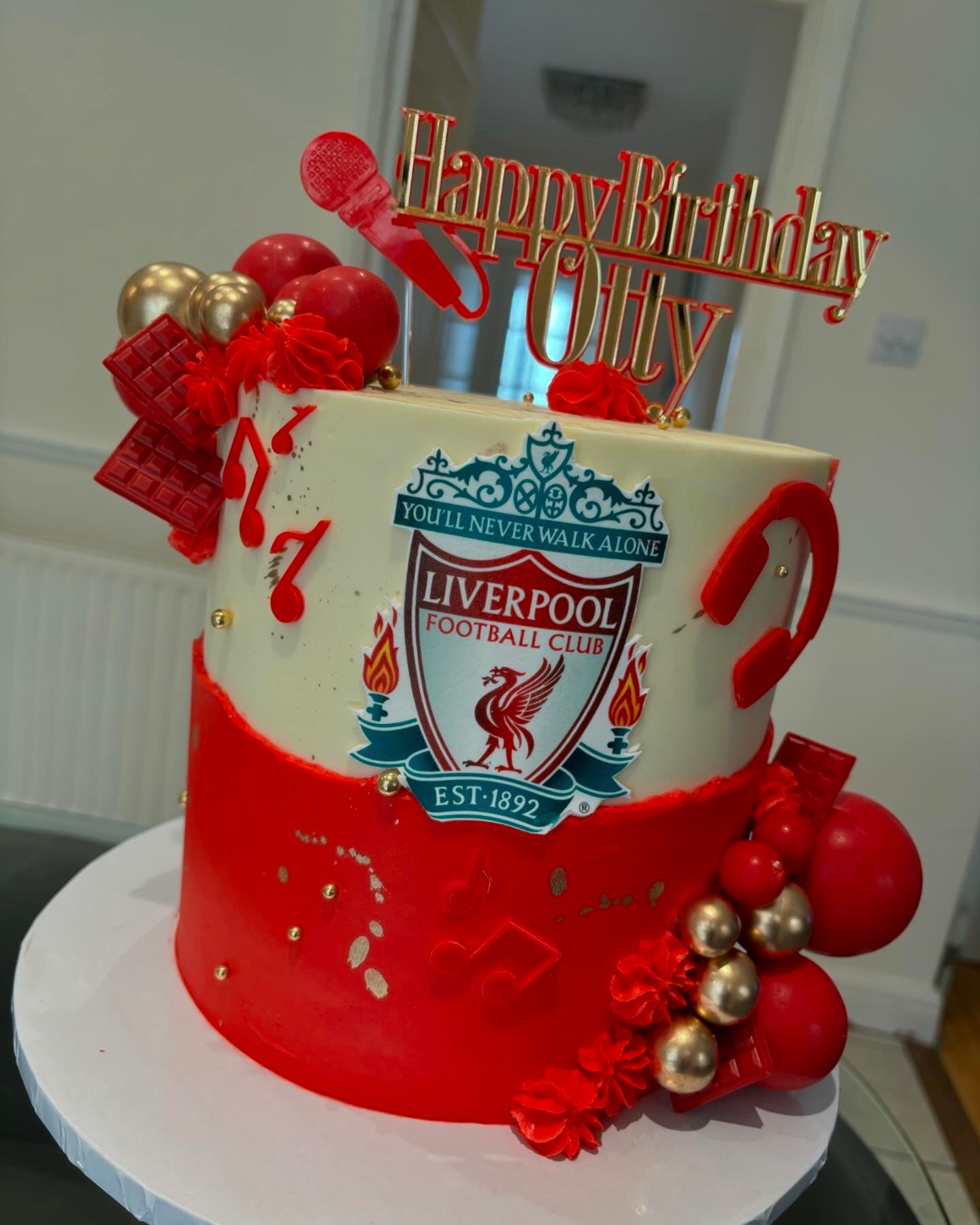 Football themed buttercream cake