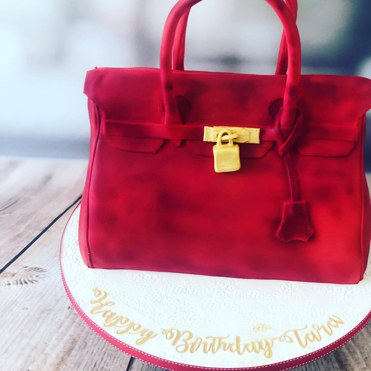 Red Hermes bag cake