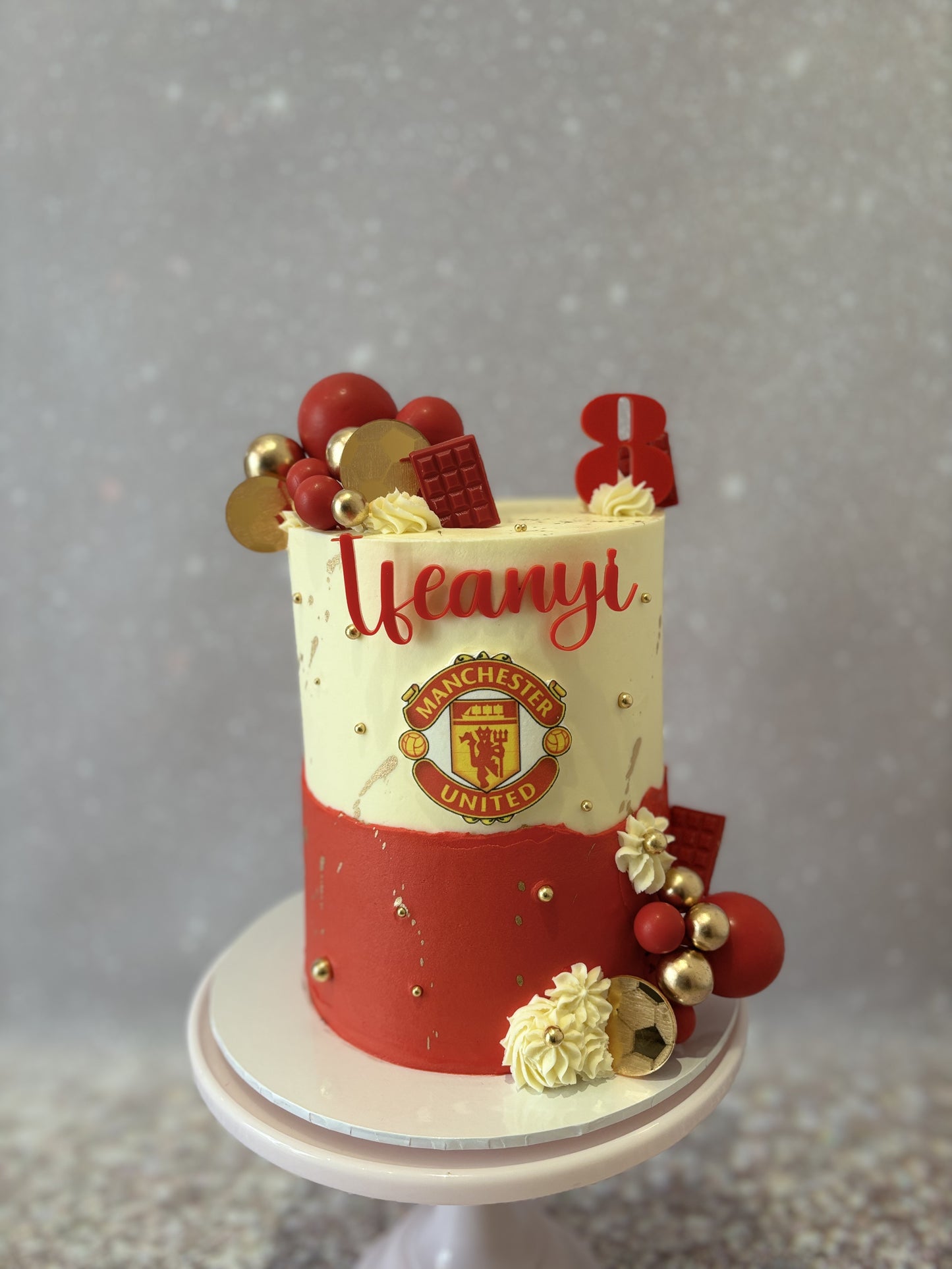 Football themed buttercream cake