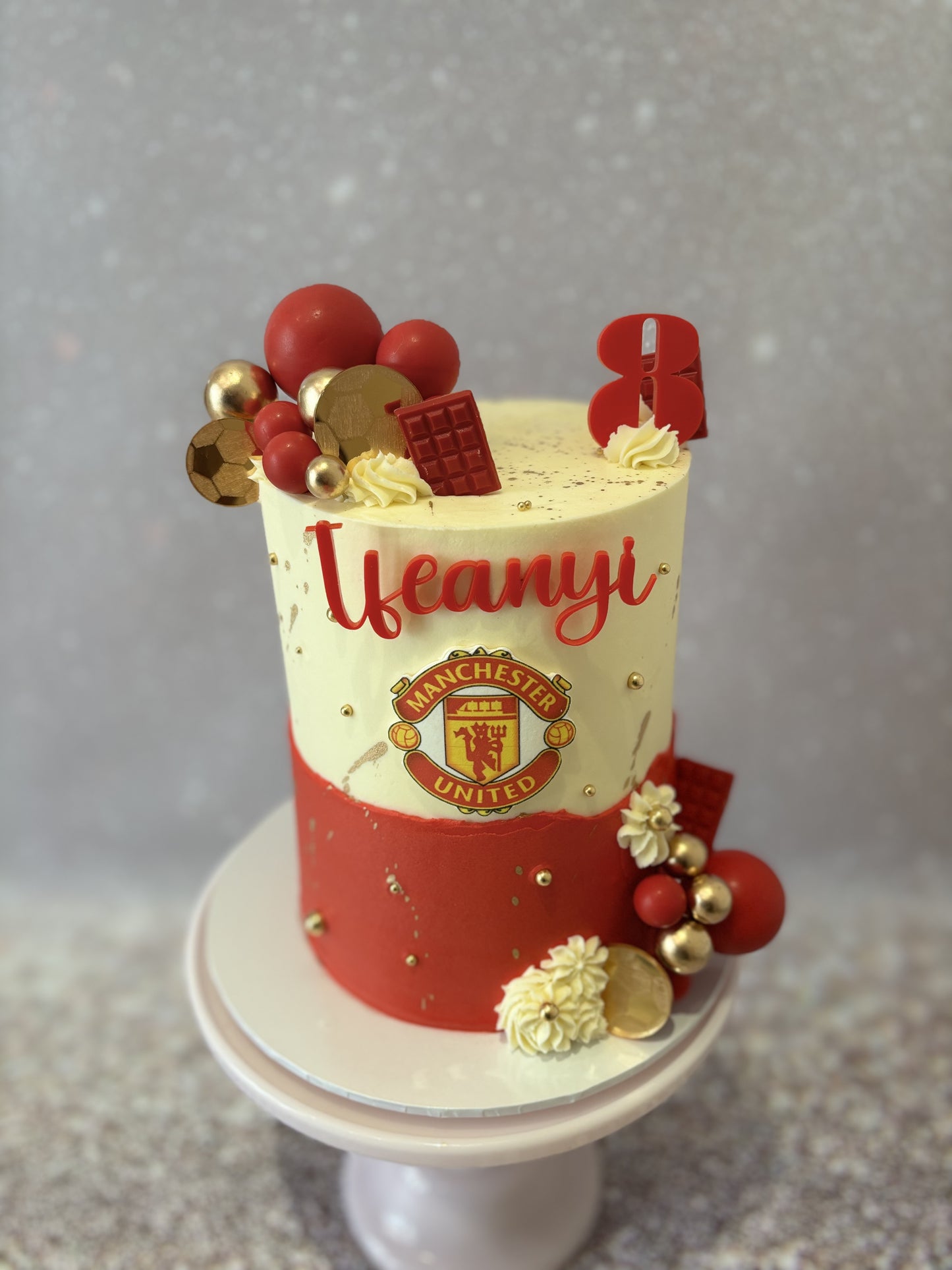 Football themed buttercream cake