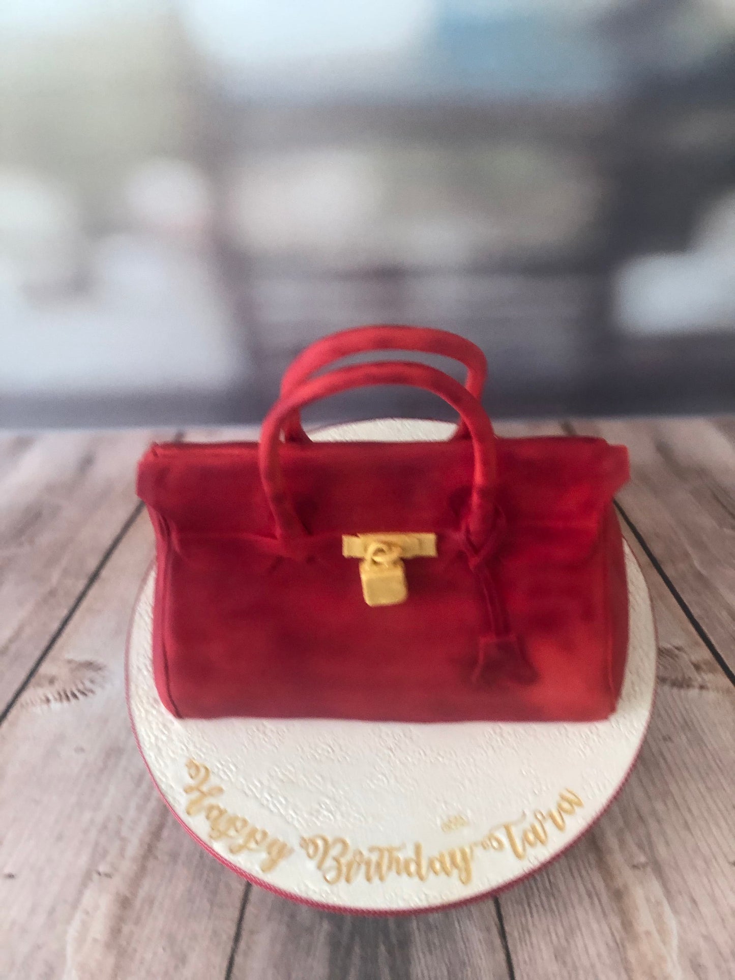 Red Hermes bag cake